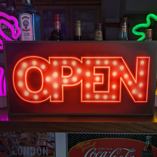 Lサイズ】アメリカンレトロ OPEN オープン 営業中 開店 店舗 イベント