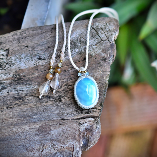 夢見ごこち☆ラリマー マクラメネックレス1191 ネックレス・ペンダント