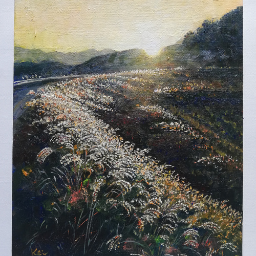 すすき(額縁付き、油絵原画) 絵画 kei 通販 16488769｜Creema(クリーマ