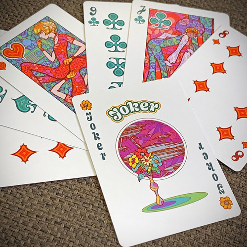 Bicycle Funky Flowers Playing Cards (カスタムバイスクル オリジナル