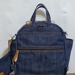 ☆ハンドメイド♪ ＊岡山デニム4way♪あおりバッグ ＊便利小物入れ