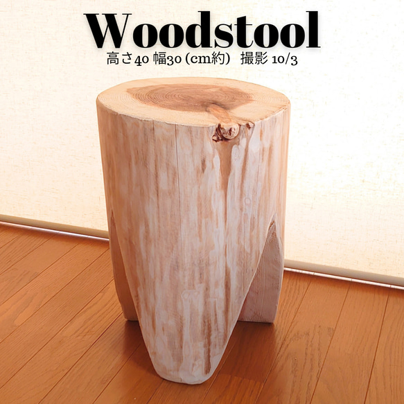 切株ウッドスツール・丸太サイドテーブル・無垢無塗装・オーガニック
