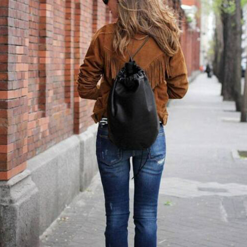 スエードフリンジレザージャケット Suede Leather Casual Jacket with