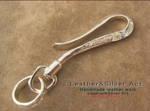 シルバーフック,925 完全1点物（釣り針S字フック）ナスカン