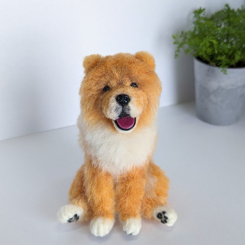 チャウチャウ 羊毛フェルト ぬいぐるみ 犬 置き物 送料無料 羊毛