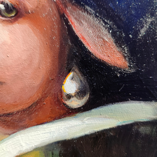 豚に真珠」油絵 オリジナル作品 絵画 メアリ 通販 16914174｜Creema