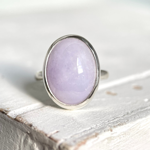 大粒!】9.56ct ラベンダー翡翠リング サイズ12号 シルバー950〈送料