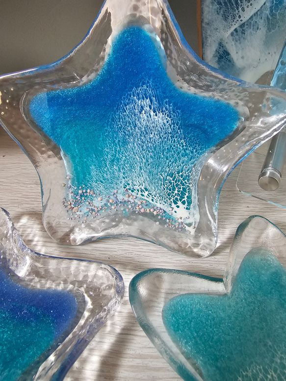 海を感じるインテリア レジンオーシャン アクセサリートレイ 星形 no.3