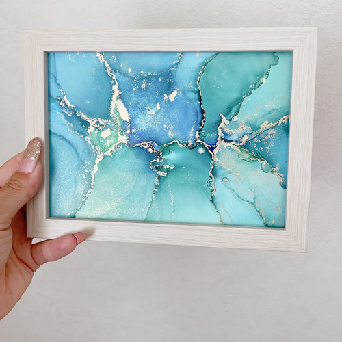 アルコールインクアート 海の置物、大人気のアートです その他アート