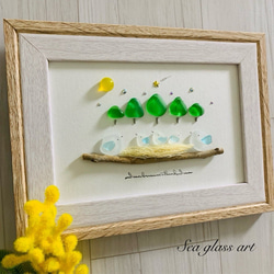 シーグラスアート 海の宝石 ガラス細工 インテリア雑貨 北欧 パネル