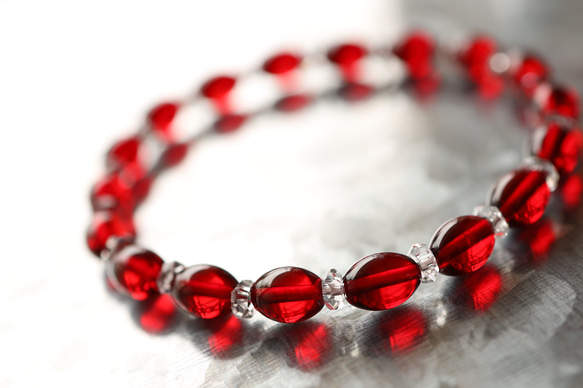 ☆スーパープレミアムブレス☆天然琥珀・ルビーレッドアンバー：8ミリ