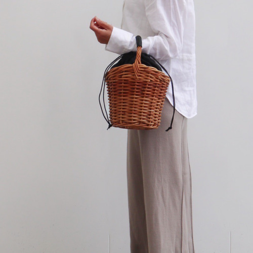 気軽にお出かけかごバッグ 天然素材紅籐ワンハンドル かごバッグ mi