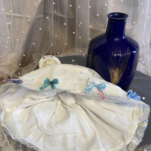 限定価格！チャイナヘッドドール 農家の花嫁 麦わら帽子 アンティーク