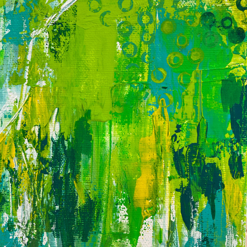 緑のざわめき 原画 アクリル画 抽象画 モダンアート 緑 グリーン 絵画