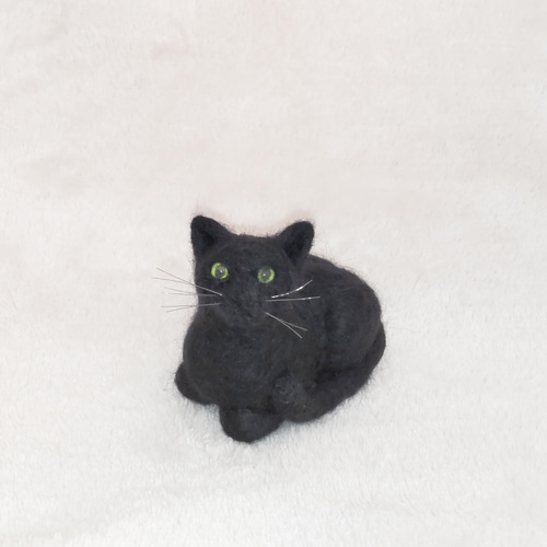 羊毛フェルト】ミニミニ黒猫～香箱座り～① 羊毛フェルト パステルミケ