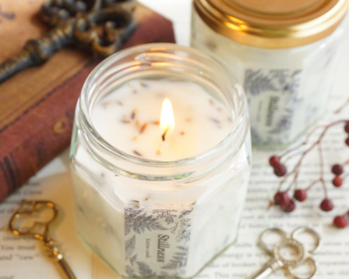 天然精油 / ﾊｰﾌﾞ / ﾗﾍﾞﾝﾀﾞｰ / オーガニックのアロマキャンドル