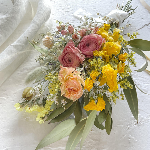 母の日限定ラッピング♡ラナンキュラスとスイートピーのスプリング