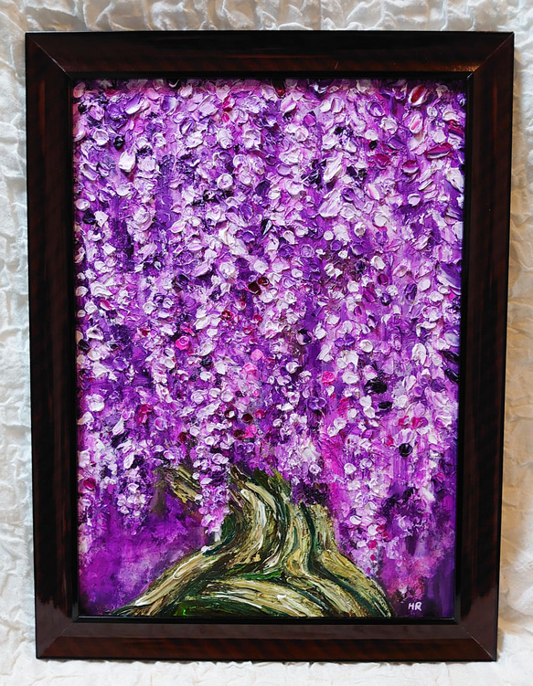 油絵 絵画 【藤】 絵画 HR 通販 13625530｜Creema(クリーマ