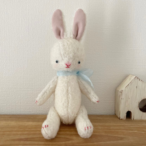 送料無料 うさぎ ぬいぐるみ テディベア ウサギ ハンドメイド ドール