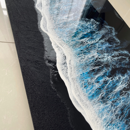 レジンアート【波のキャンパス】受注制作 宮古ブルーオーシャン ワイド