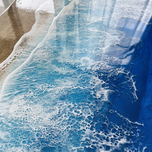 レジンアート【波のキャンパス】受注制作 宮古ブルーオーシャン ワイド