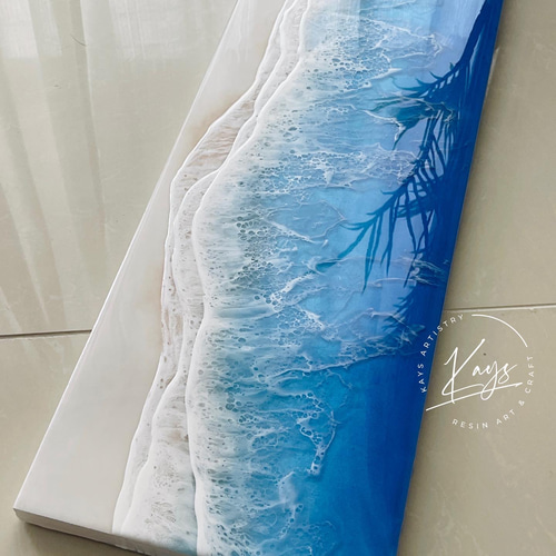 レジンアート【波のキャンパス】受注制作 宮古ブルーオーシャン ワイド