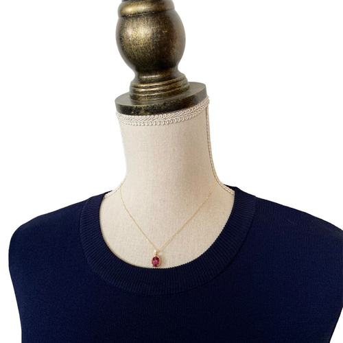 K18☆天然ピンクトルマリンネックレス☆1点ものジュエリー