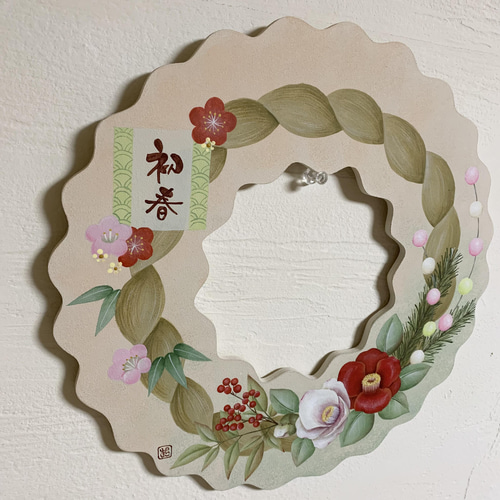 トールペイント＊お正月リース（椿） その他インテリア雑貨 minimini