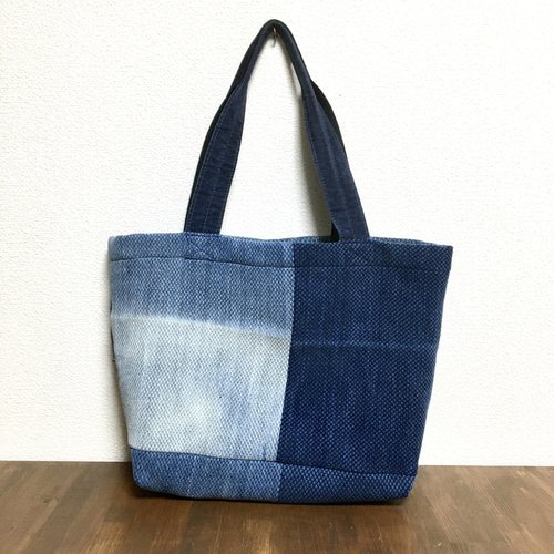 A4対応】藍染刺し子剣道着リメイク トートバッグ Mサイズ 9 トート