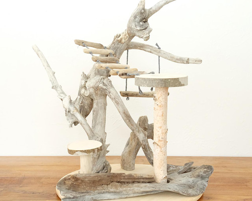 流木バードアスレチック M おもちゃ・ペット小物 Driftwood and birds