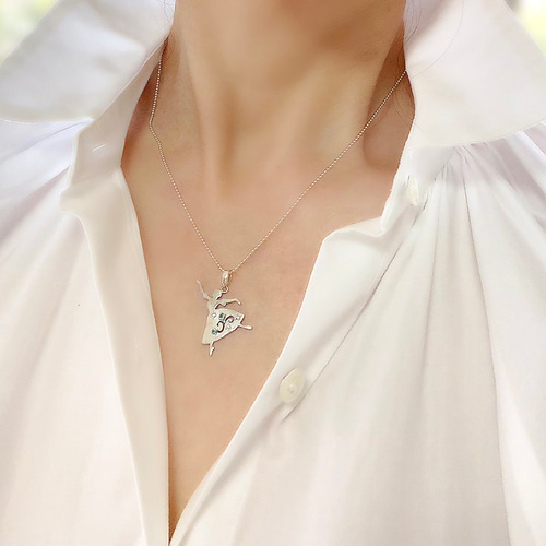 バレリーナ シルエット ペンダント バレエ「シルフィード」 エメラルド