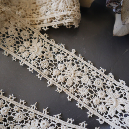 フランス 1m アンティークレース C904 エクリュ レース vmt antique