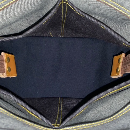 ☆ハンドメイド♪ ＊岡山デニム4way♪あおりバッグ ＊便利小物入れ