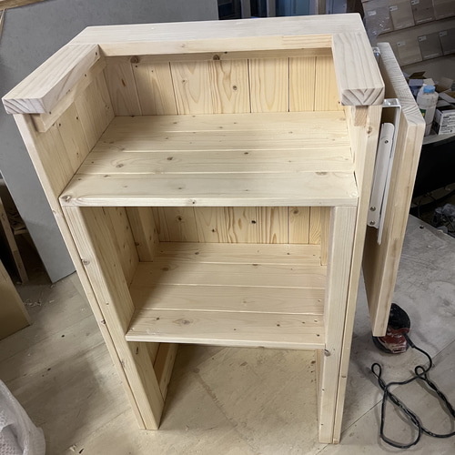 天板折り畳み カウンター レジカウンター 机・デスク エバーグリーン