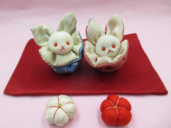 ☆うさぎお雛様☆ひな祭り☆ちりめん細工☆歳時物☆置物・飾り物