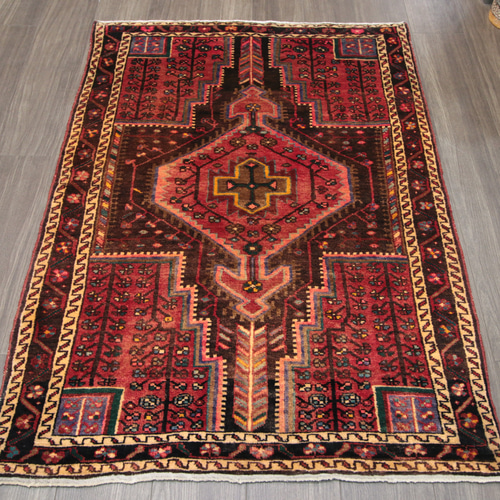 ペルシャ絨毯 ハマダン オールド手織り絨毯 部族絨毯 トライバルラグ