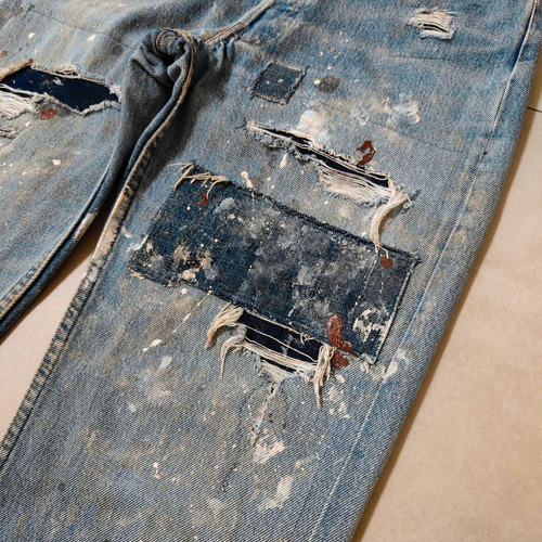 W32表記 リペアカスタム usa製 リーバイス 501 リメイクデニム