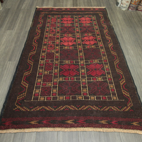 黒羊毛 ブラックウール 手織りオールドキリム ヴィンテージ トライバル