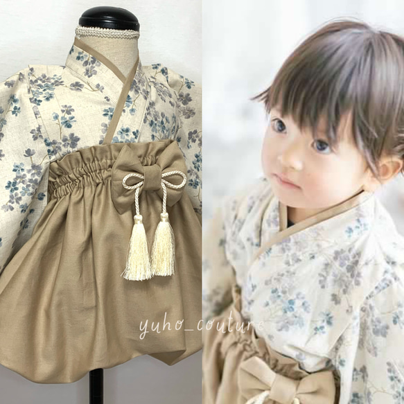 ナチュラルサクラ】ベビー袴 ハンドメイド お食い初め お宮参り 女の子