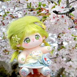 20cmぬいぐるみ 着せ替えぬいぐるみ 茶々子 緑髪緑目 元気少女