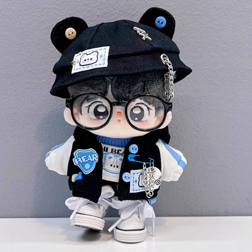 10cm着せ替えぬいぐるみ服 パルクール熊セット 眼鏡と靴付き可能 着せ