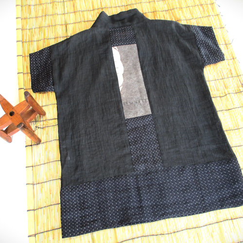 和の布創作服＞ 越後上布と小千谷縮の涼しげなブラウス 麻 着物