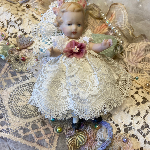 ミニョネット・ミニビスクドール❤︎勿忘草ちゃん(ピンク)A その他人形