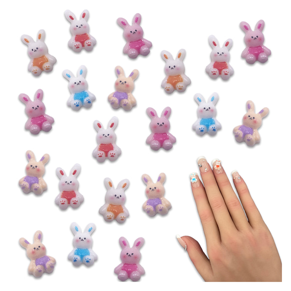 3dネイルパーツ ネイル うさぎ 数字 ネイルパーツ デコパーツ 3dネイル