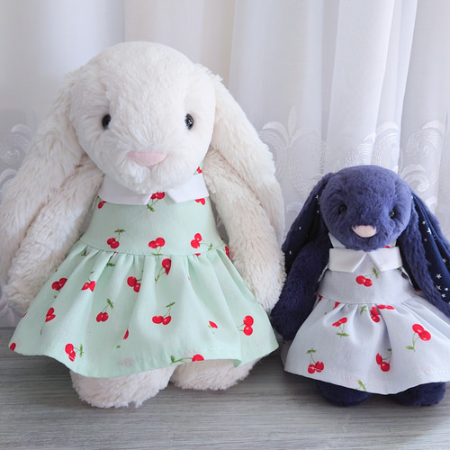 ◇つやつやチェリーの襟つきワンピース*ぬいぐるみ服ジェリーキャット