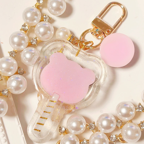 いちごチョコくまロリポップ◇シャカシャカキーホルダー シェイカー