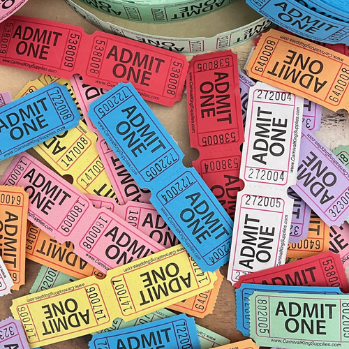 052・ADMIT ONE 《8色 240枚セット》 カラーチケット アメリカ