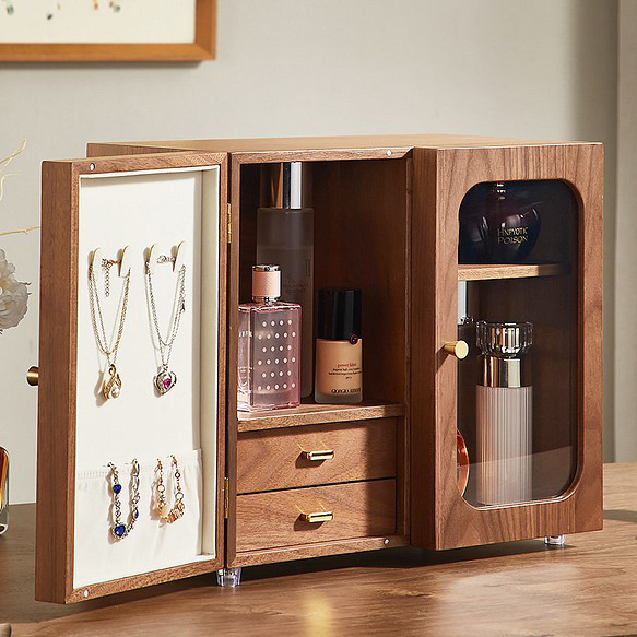 化粧品収納ラック ドレッサー収納 木製雑貨 アクセサリー収納