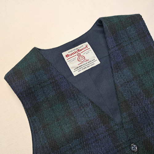 期間限定10％OFF ハリスツイード ベスト ブラックウォッチ ベスト MBK1