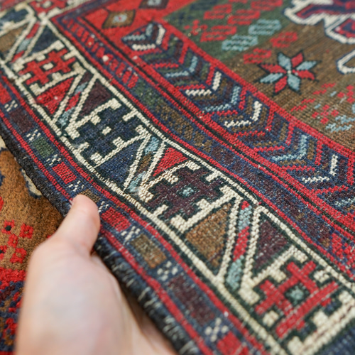 140x84cm トライバルラグ ヴィンテージラグ 手織り ペルシャ絨毯